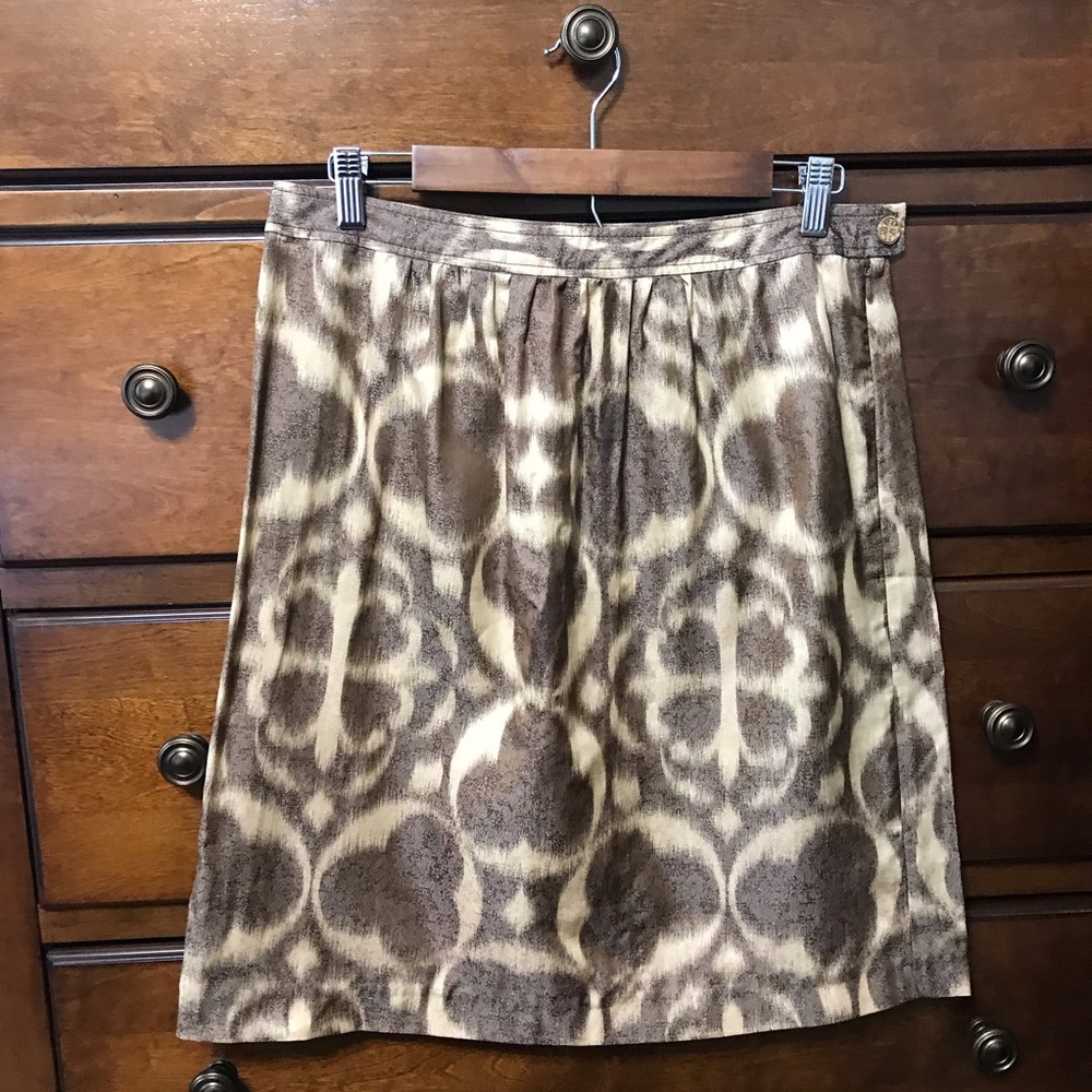 Tory Burch ~  Clover Design Brown & Tan Skirt